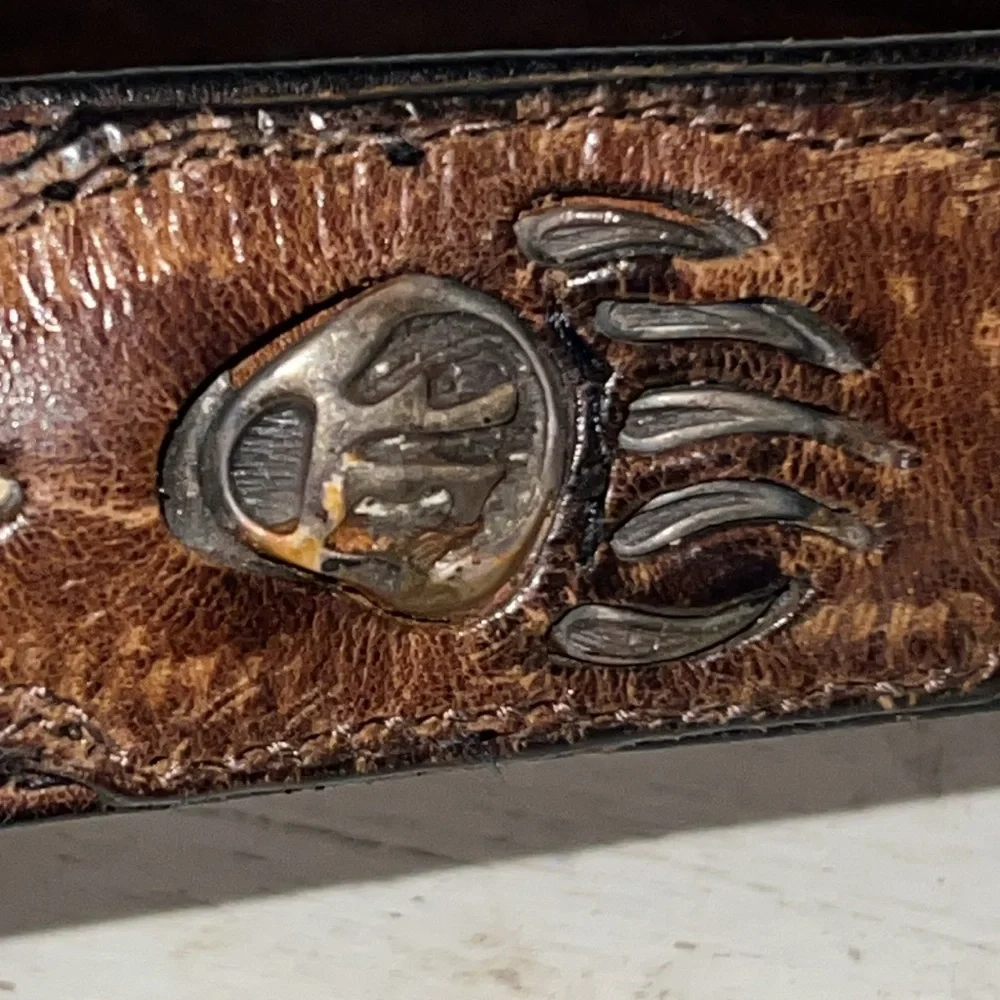 OOAK Sterling Silver & 10k turquoise python hibco buckle Southwick leather belt